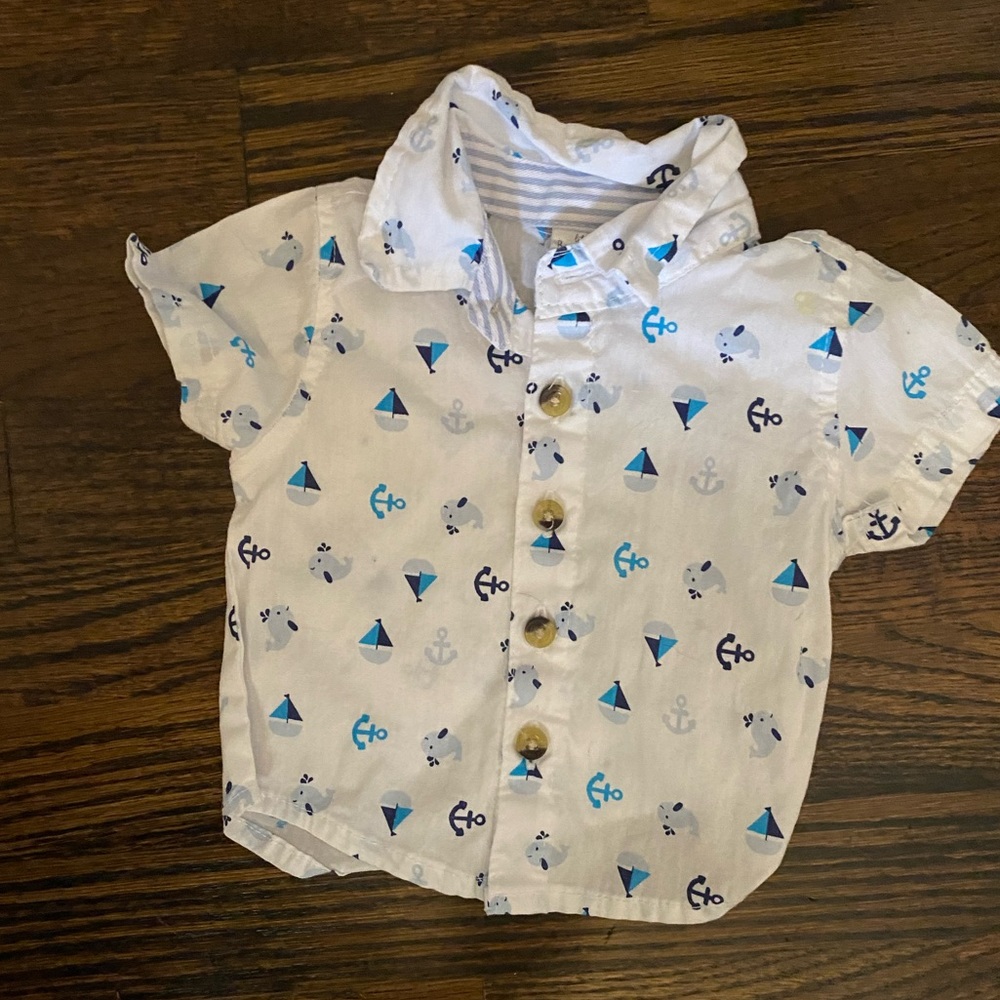 Little Beginnings button up nautical shirt